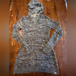 Roxy Vintage Women's V-Neck Sweater Dress in Gray